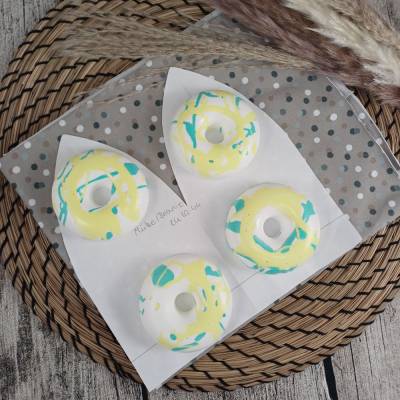 Nähgewichte-Set 4er Donuts Stripes gelb/grün, schwer, Stoffbeschwerer