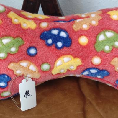 Nr. 18 Autos  flauschig  Leseknochen Nackenrolle Buchstütze Keilkissen handgemacht – personalisier