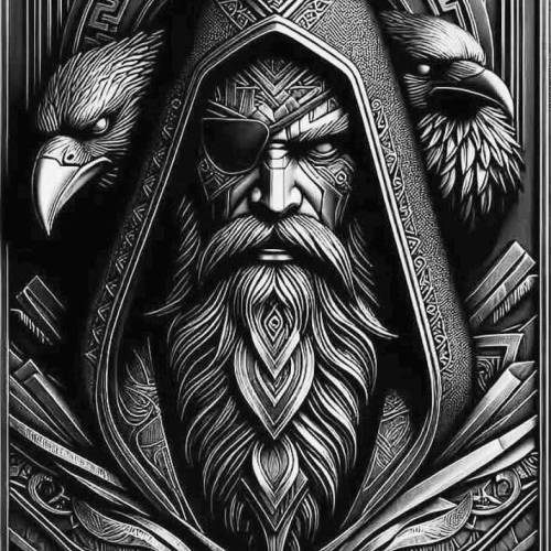 Bilddateien für Lasergravur „Odin“   Schiefergravur Download Wikinger Gott Thor Slate Laserdatei