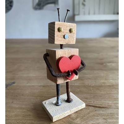Kleine Holzfigur mit Herz, Geschenk, Mitbringsel für Liebende, Lieblingsmensch,