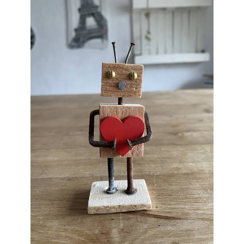 Kleine Holzfigur mit Herz, Geschenk, Mitbringsel für Liebende, Lieblingsmensch, Bild 2