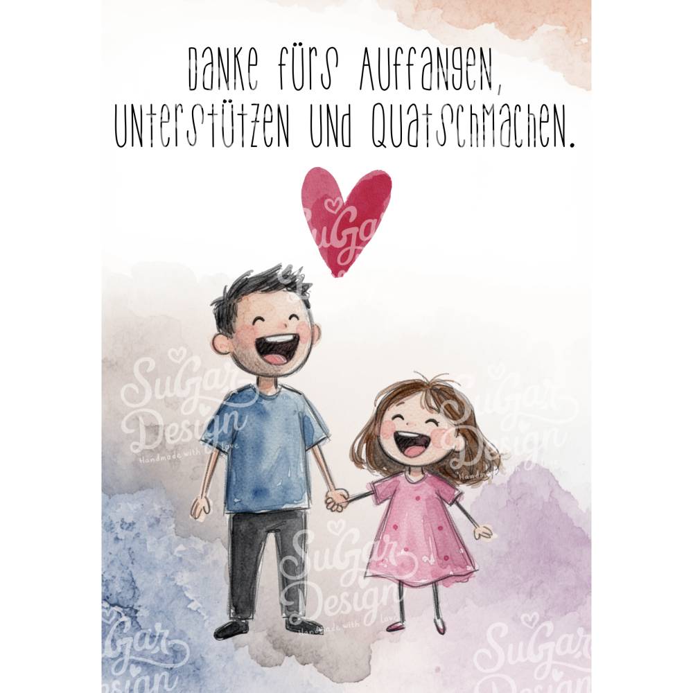 Vatertagskarte Papa mit Tochter als PDF Download Bild 2