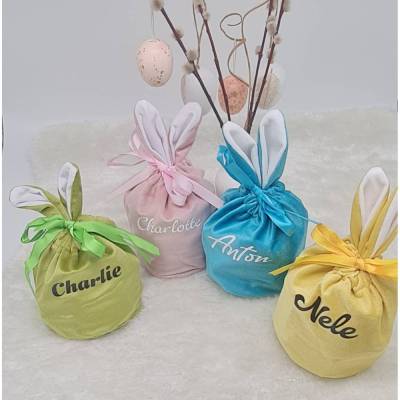 Osterbeutel für Eiersuche, Osternest, personalisiert, Ostergeschenk für Kinder,  zum Befüllen