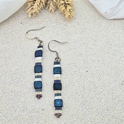 Handgefertigte Ohrhänger aus Tilaperlen – Farbige Ohrhänger aus Glas & Edelstahl