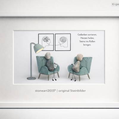 Steinbild Heilpraktiker – Handgefertigtes Natursteinbild als individuelles Praxis-Geschenk