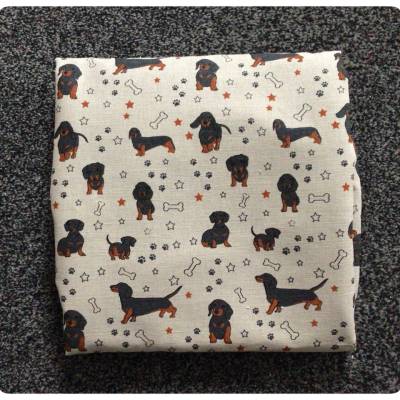 Canvas  Leinen 55 % und Baumwolle 45 % , 240 g/m² - Dackel