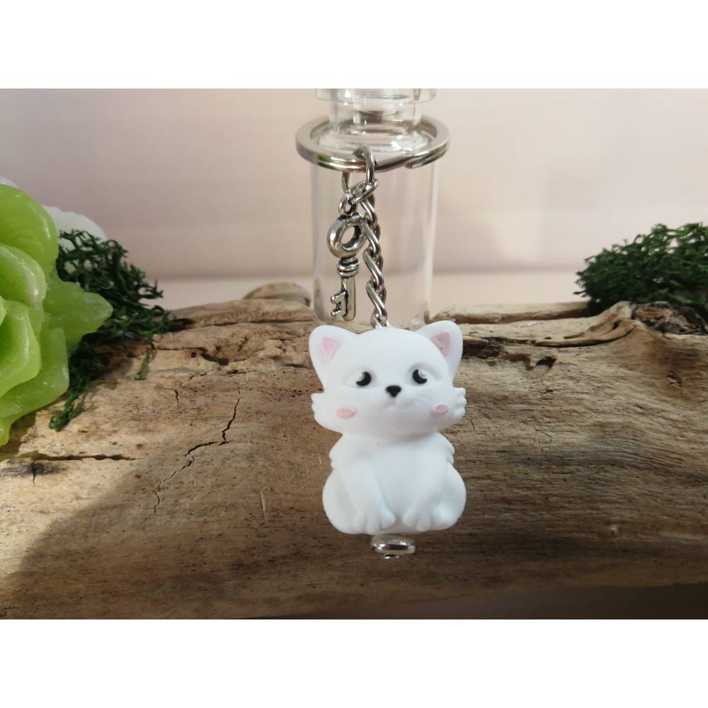 Katzen Schlüsselanhänger 3D-Figur aus Silikon – Personalisierbar & Geschenkidee für Katzenliebhaber Bild 2