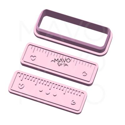 Einschulung Stempeln & Cutter STL-Datei Lineal Ausstecher mit 2 Stempeln Cookie Fondant