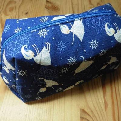 Kosmetiktasche,  tanzende Schneeflocken, Kulturtasche, Stiftetasche, Schlampermäppchen
