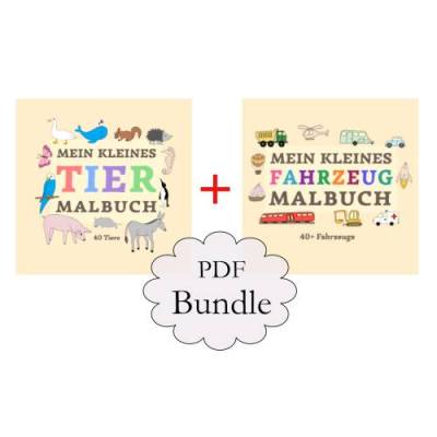 Malbuch-Bundle: Fahrzeuge & Tiere – 80+ Seiten Ausmalspaß zum Ausdrucken
