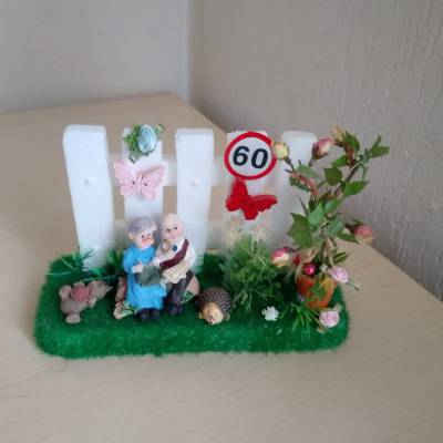 Großeltern Geschenk Garten Deko – Einzigartige Szene für Oma & Opa 2.Wahl - Sonderpreis