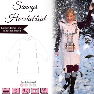 Sannys Hoodiekleid – Gr 32-64 – EBook und Nähanleitung