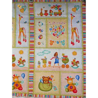 Patchworkstoff Panel A Miracle von Benartex Babymotive Babystoff Kinderstoff Babykissen Krabbeldecken