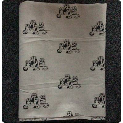 Canvas  Leinen 55 % und Baumwolle 45 % , 240 g/m² - Katzenfamilie