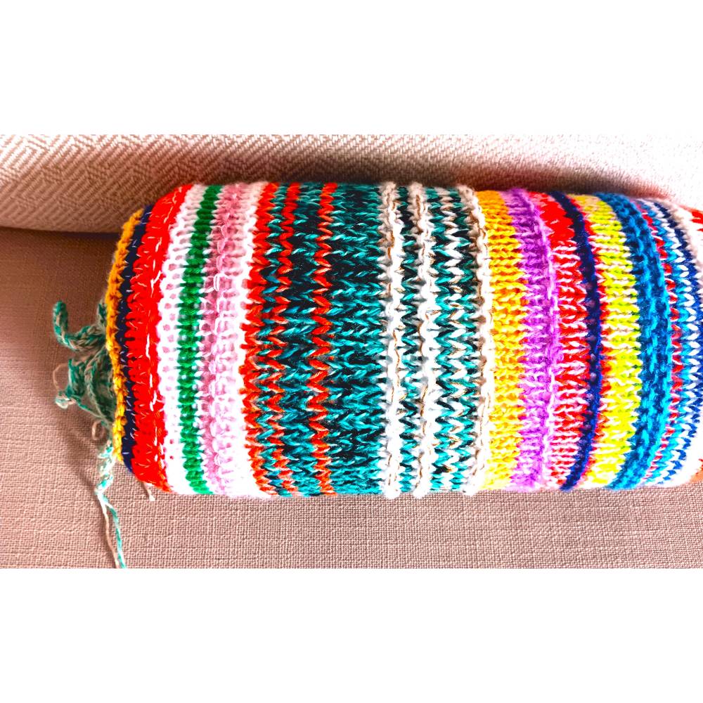 Gestrickte Kissenhülle Nackenkissen 20 x 40 cm Sofa Kissenbezug