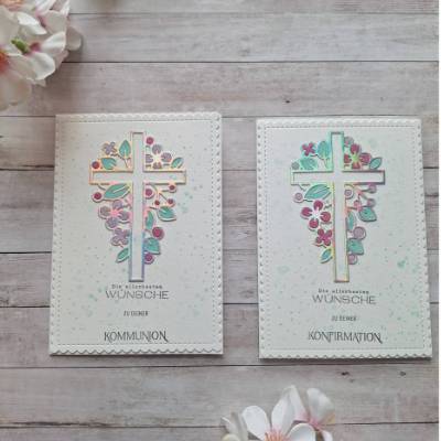Handgemachte Glückwunschkarte zur Konfirmation / Kommunion