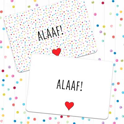 Karneval Postkarte Alaaf – Konfetti oder Herz | Edler FineArt Karton | Köln Grußkarte DIN A6 