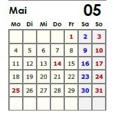 Jahreskalender 2026 auf einen Blick - Blau auf Weiss PDF – DIN A4 zum Ausdrucken Bild 3