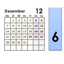 Jahreskalender 2026 auf einen Blick - Blau auf Weiss PDF – DIN A4 zum Ausdrucken Bild 4