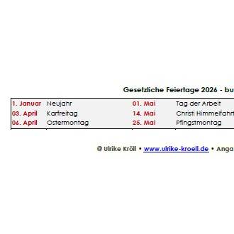 Jahreskalender 2026 auf einen Blick - Blau auf Weiss PDF – DIN A4 zum Ausdrucken Bild 5