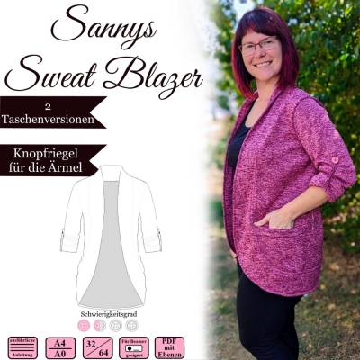Sannys Sweat Blazer – Gr 32-64 – EBook und Nähanleitung