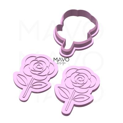 Rose Stempeln & Cutter STL-Datei mit 2 Stempeln Cookie Fondant Ausstecher Muttertag