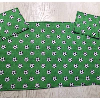 1 TischSet + 2 Glasuntersetzer PlatzSet Geschenk Deko  Unikat - Fußball