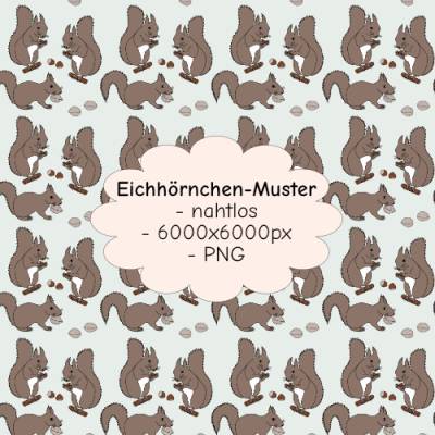 Nahtloses Eichhörnchen Muster PNG – Perfekt für Scrapbooking & Digital Art
