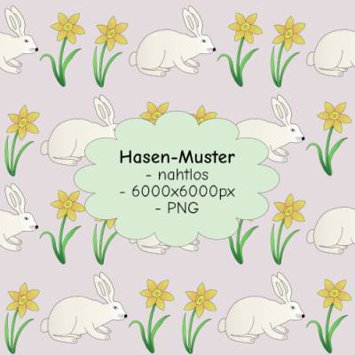 Nahtloses Hasen-Muster PNG – Perfekt für Osterdesigns & kreative Projekte