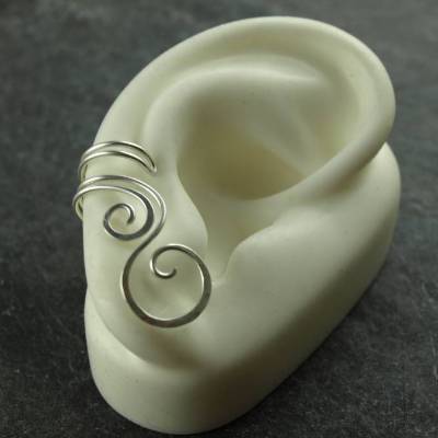 Ohrklemme Silber – Handgefertigter Schmuck für rechtes oder linkes Ohr, kein Piercing nötig