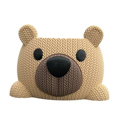 Garnschale Bär beige | 3D-gedruckt | nachhaltiger Wollhalter aus PLA