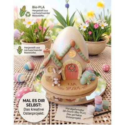 Handgefertigtes LED-Osterhasenhaus – Magische Oster-Deko aus PLA