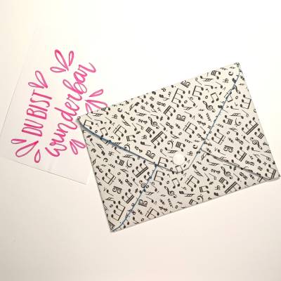 Briefumschlag, Musik, 17,5 cm x 12 cm, Geschenkverpackung, Liebesbrief