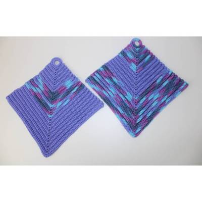 Handgehäkeltes Topflappen-Set im Retro-Style – praktisch & schön zugleich / lila