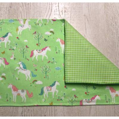 1 TischSet  PlatzSet Geschenk Deko  Unikat - Einhorn grün