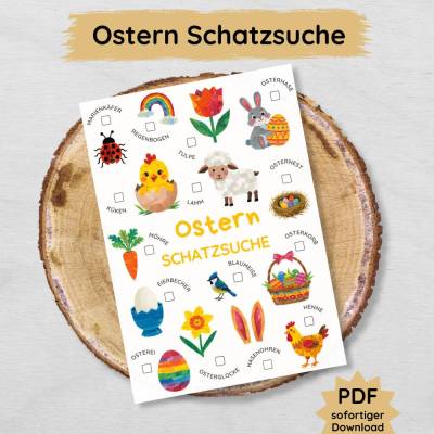 Ostern Schatzsuche für Kinder zum Ausdrucken, Oster Suchspiel