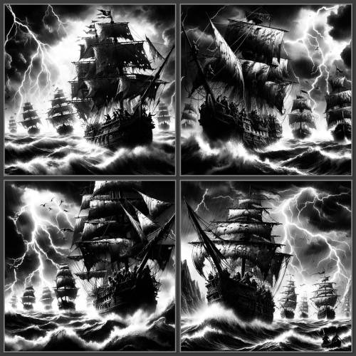 Bilddateien jpg  für Lasergravur „Schiffe“ 4 Stück Schiefergravur Download Sturm Maritim Piraten