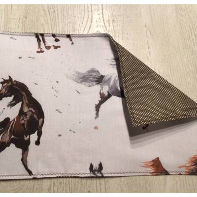 1 TischSet  PlatzSet Geschenk Deko  Unikat - Pferde braun