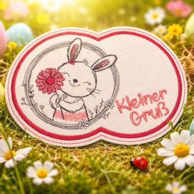 Mug Rug Hase personalisierbar – Tassenuntersetzer aus Kunstleder mit Wunschname