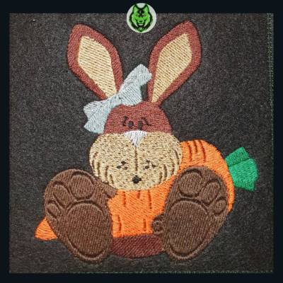 DreamEmbroid Hasily Stickdatei – Süße Hasendame für 10x10 Rahmen, ideal für Filz & Webware