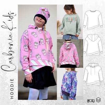 Ebook PDF Schnittmuster Kinder Hoodie CARBONIA KIDS 74-152