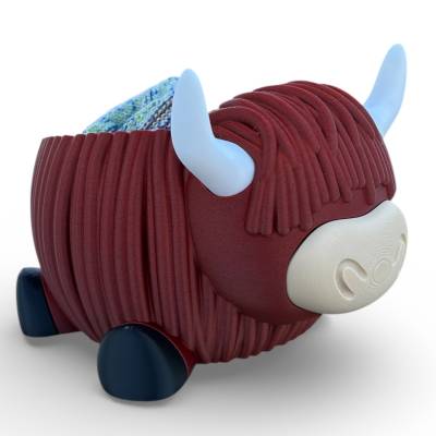 Garnschale Hochlandrind | 3D-gedruckt | nachhaltiger Wollhalter aus PLA