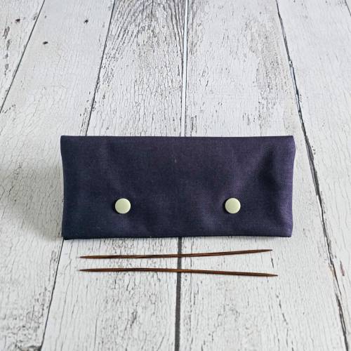 Nadelgarage 15cm – Handgenähter Nadelhalter & DPN Holder für Sockenstricknadeln, Nadelspieltasche aus Baumwolle