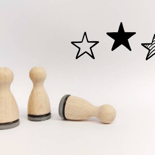 Ministempelset Sterne gezeichnet – 3 Holzstempel Ø12mm zum Dekorieren & Verzieren