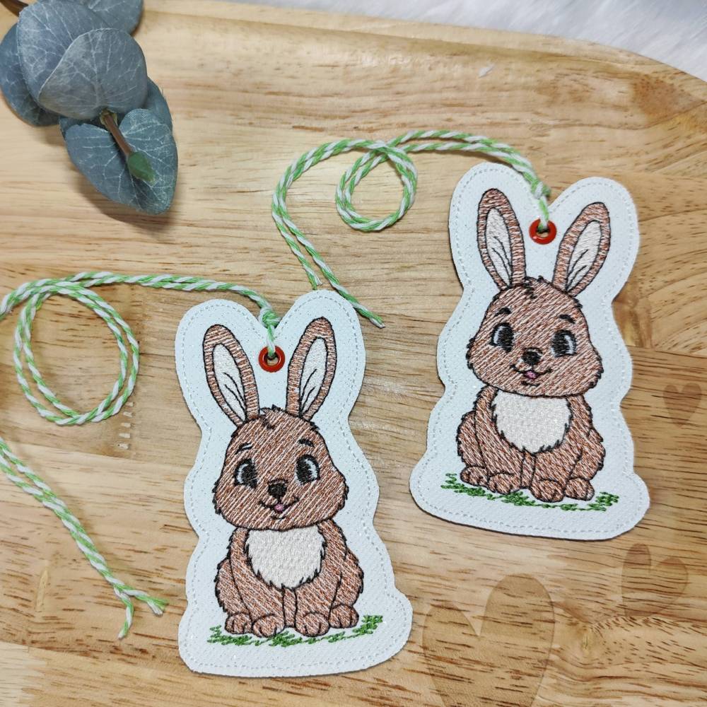 ITH Hasi Schlüsselanhänger Stickdateien – Shabby Stil ab 10x10 cm, 4 Motive Bild 7