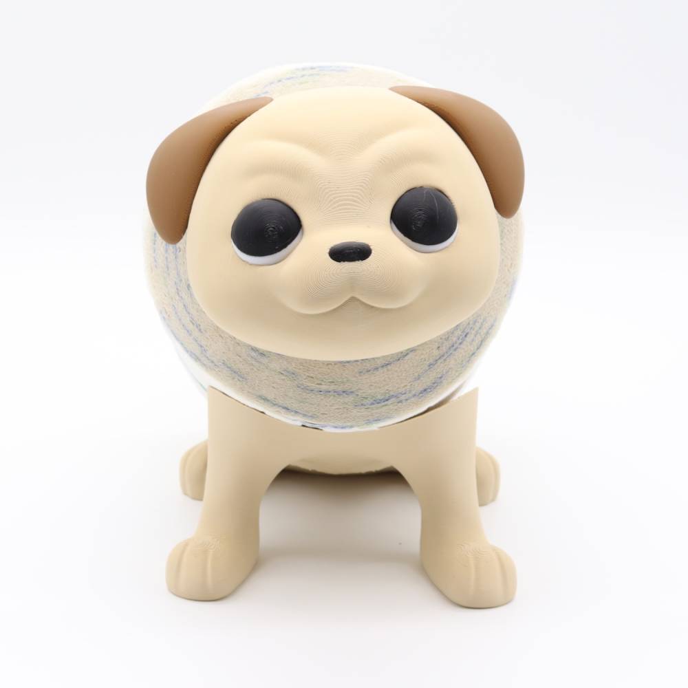Uwe der Toilettenmops – lustiger Toilettenrollenhalter Hund aus 3D-Druck Bild 2