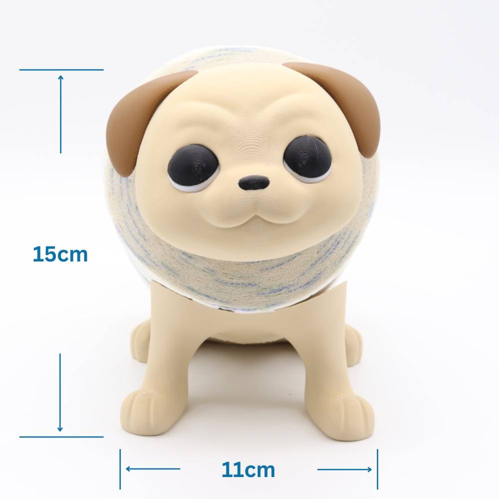 Uwe der Toilettenmops – lustiger Toilettenrollenhalter Hund aus 3D-Druck Bild 3