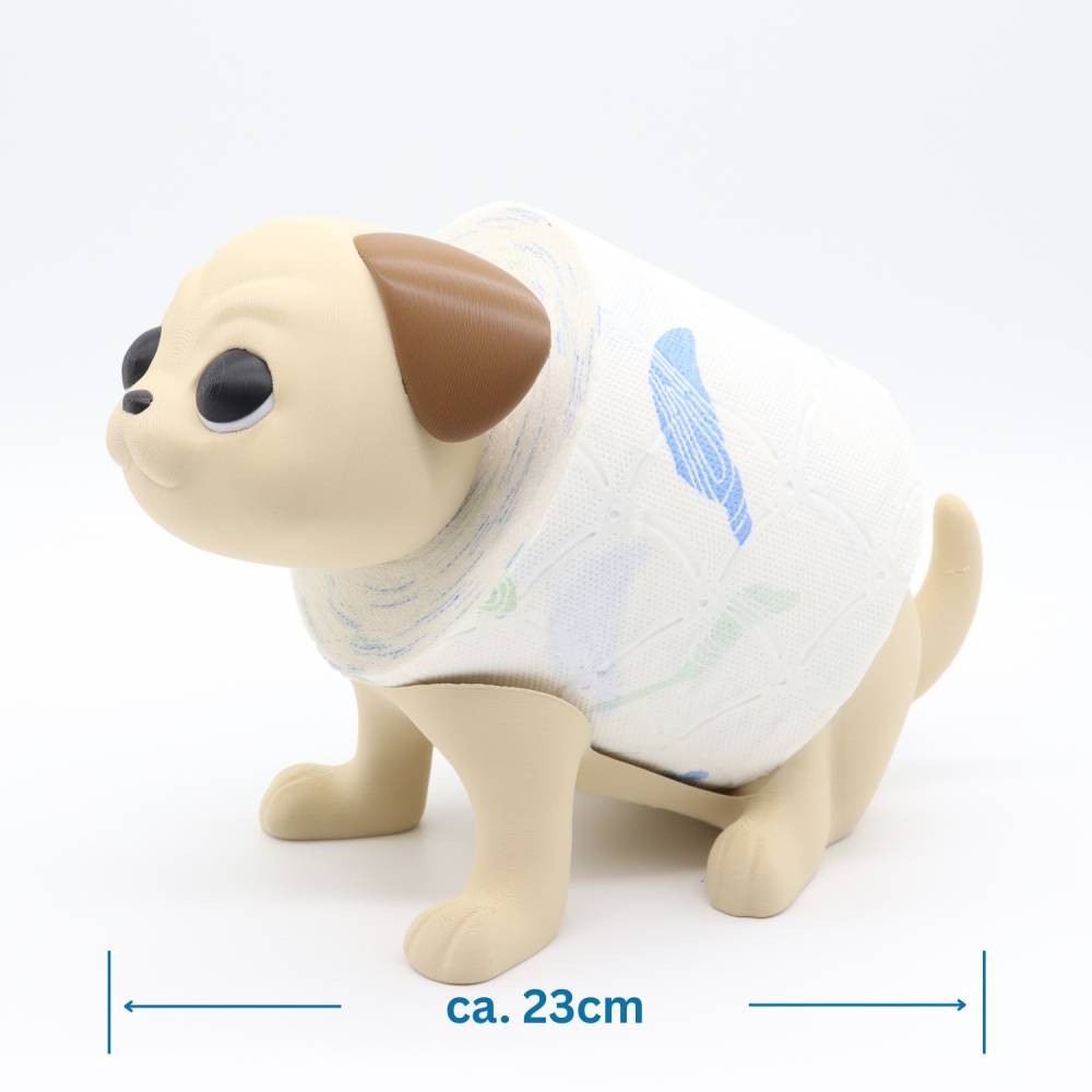 Uwe der Toilettenmops – lustiger Toilettenrollenhalter Hund aus 3D-Druck Bild 4