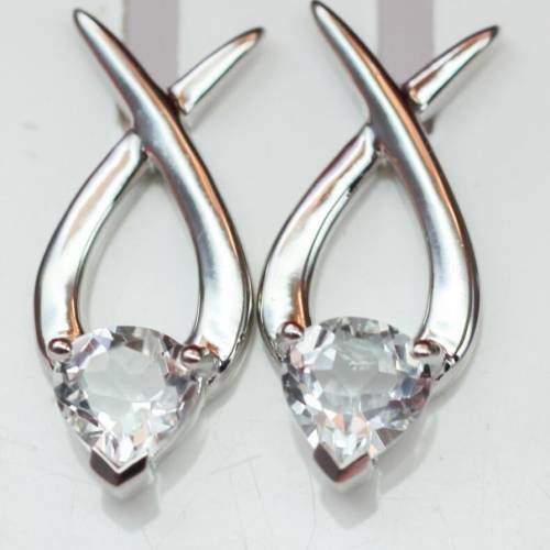 Herzige 2,0 Carat weisstopas Ohrstecker, Ohrringe, 925 Silber Rhodiniert Herz