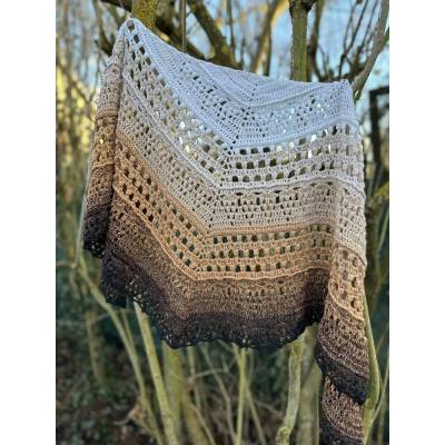 Häkelanleitung Zartwerk - ein flaches Dreieckstuch für Büschelmaschenfans